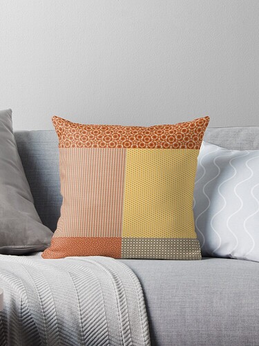 Patchwork Of Patterns 1-throw-pillow
